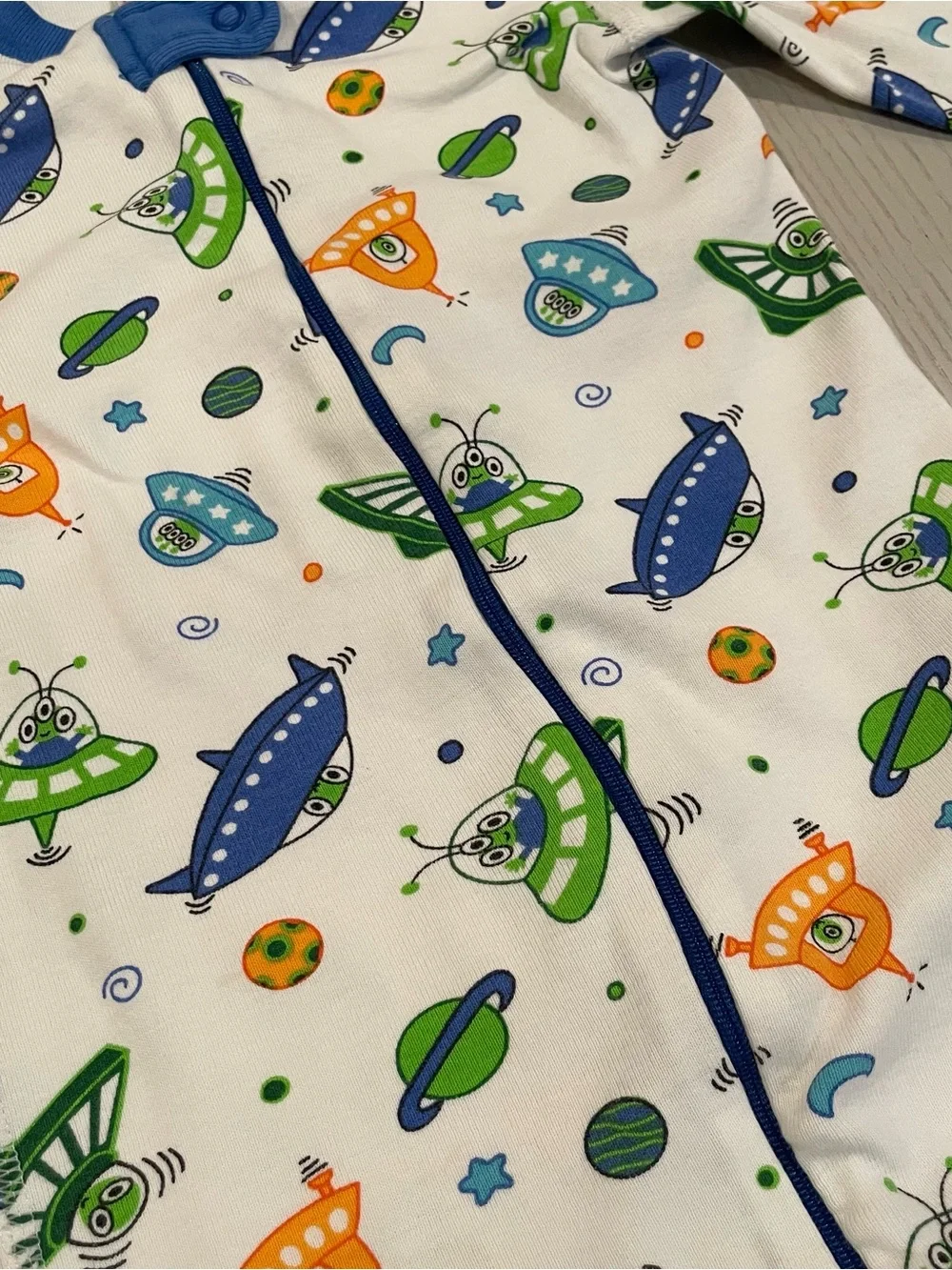 Hanna Anderson HannaJams Sleeper One Piece Pajama Romper Space Alien Planet 3 90